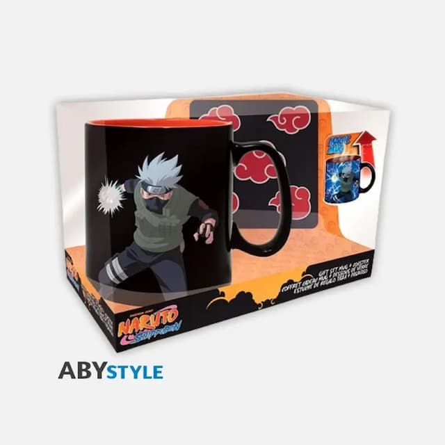 Naruto Shippuden package: heat change mug (460ml), coaster Akatsuki